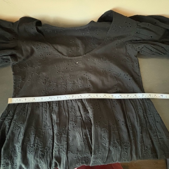 Aritzia Sunday Best Oregold Black Eyelet Cotton Linen Dress XXS - Picture 12 of 15